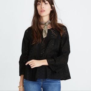 Madewell Eyelet Tiered Button- Down Back Top